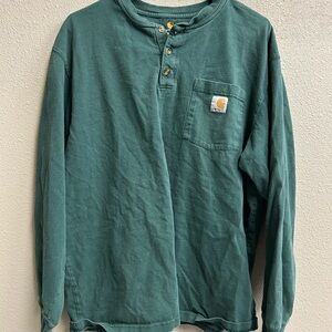 Carhartt Teal Henley Shirt with Buttons